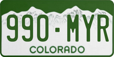 CO license plate 990MYR