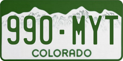 CO license plate 990MYT