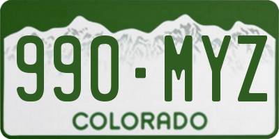 CO license plate 990MYZ
