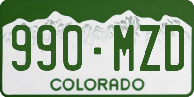 CO license plate 990MZD