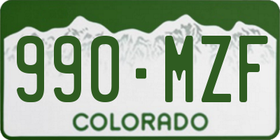 CO license plate 990MZF