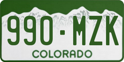 CO license plate 990MZK
