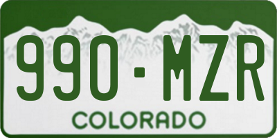 CO license plate 990MZR