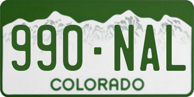 CO license plate 990NAL