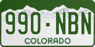 CO license plate 990NBN