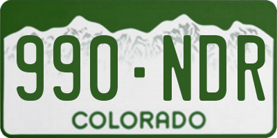CO license plate 990NDR
