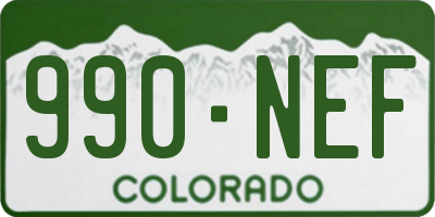 CO license plate 990NEF
