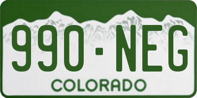 CO license plate 990NEG