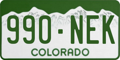 CO license plate 990NEK