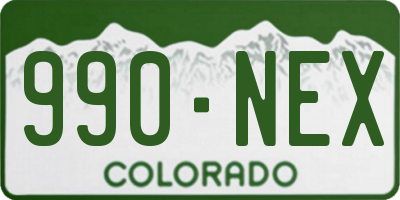 CO license plate 990NEX
