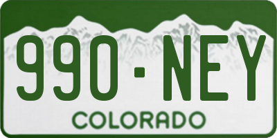 CO license plate 990NEY