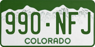 CO license plate 990NFJ