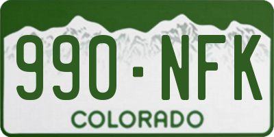 CO license plate 990NFK