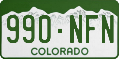 CO license plate 990NFN