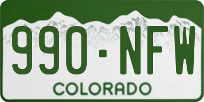 CO license plate 990NFW