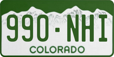 CO license plate 990NHI