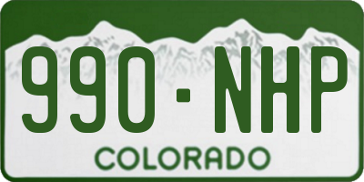 CO license plate 990NHP