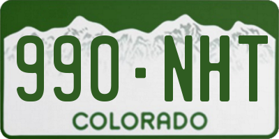 CO license plate 990NHT