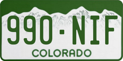CO license plate 990NIF
