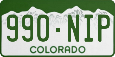 CO license plate 990NIP