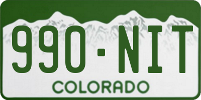 CO license plate 990NIT