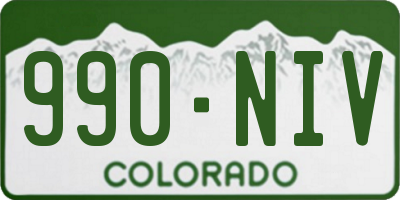 CO license plate 990NIV