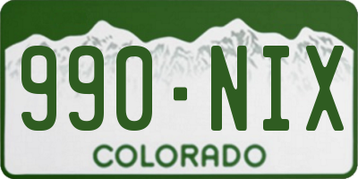 CO license plate 990NIX