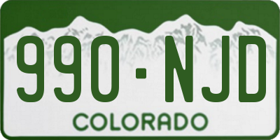 CO license plate 990NJD