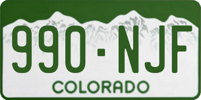 CO license plate 990NJF