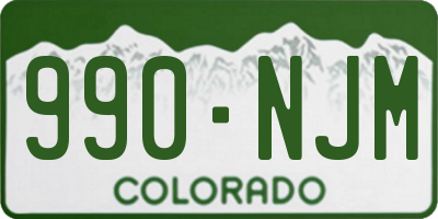 CO license plate 990NJM
