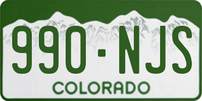 CO license plate 990NJS
