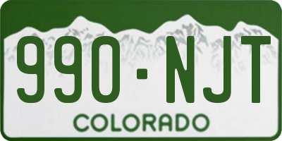 CO license plate 990NJT