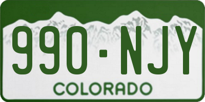 CO license plate 990NJY