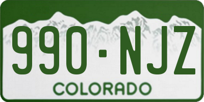 CO license plate 990NJZ