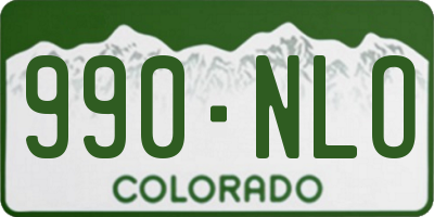 CO license plate 990NLO