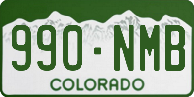 CO license plate 990NMB