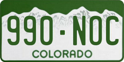 CO license plate 990NOC