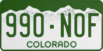 CO license plate 990NOF