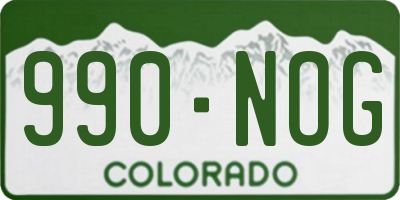 CO license plate 990NOG