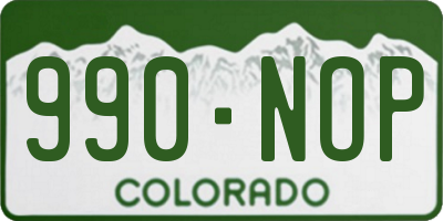 CO license plate 990NOP