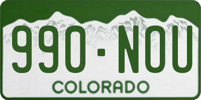 CO license plate 990NOU