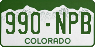 CO license plate 990NPB