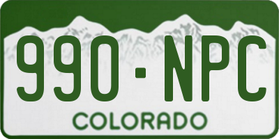 CO license plate 990NPC