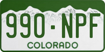 CO license plate 990NPF