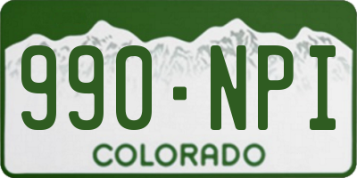 CO license plate 990NPI