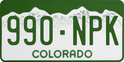 CO license plate 990NPK