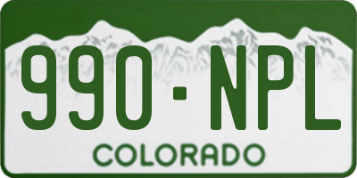 CO license plate 990NPL