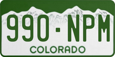CO license plate 990NPM