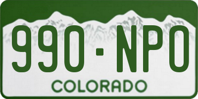 CO license plate 990NPO