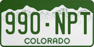 CO license plate 990NPT
